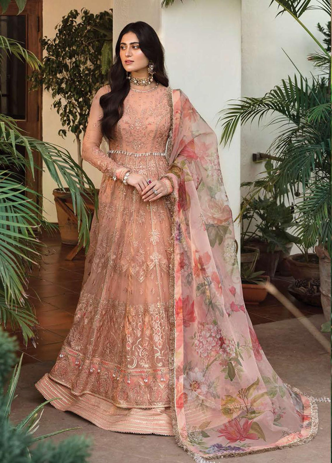 Mehrbano By Ayzel Embroidered Chiffon Suits Unstitched 3 Piece AAF23M AZ-V3-03 Elena - Luxury Collection