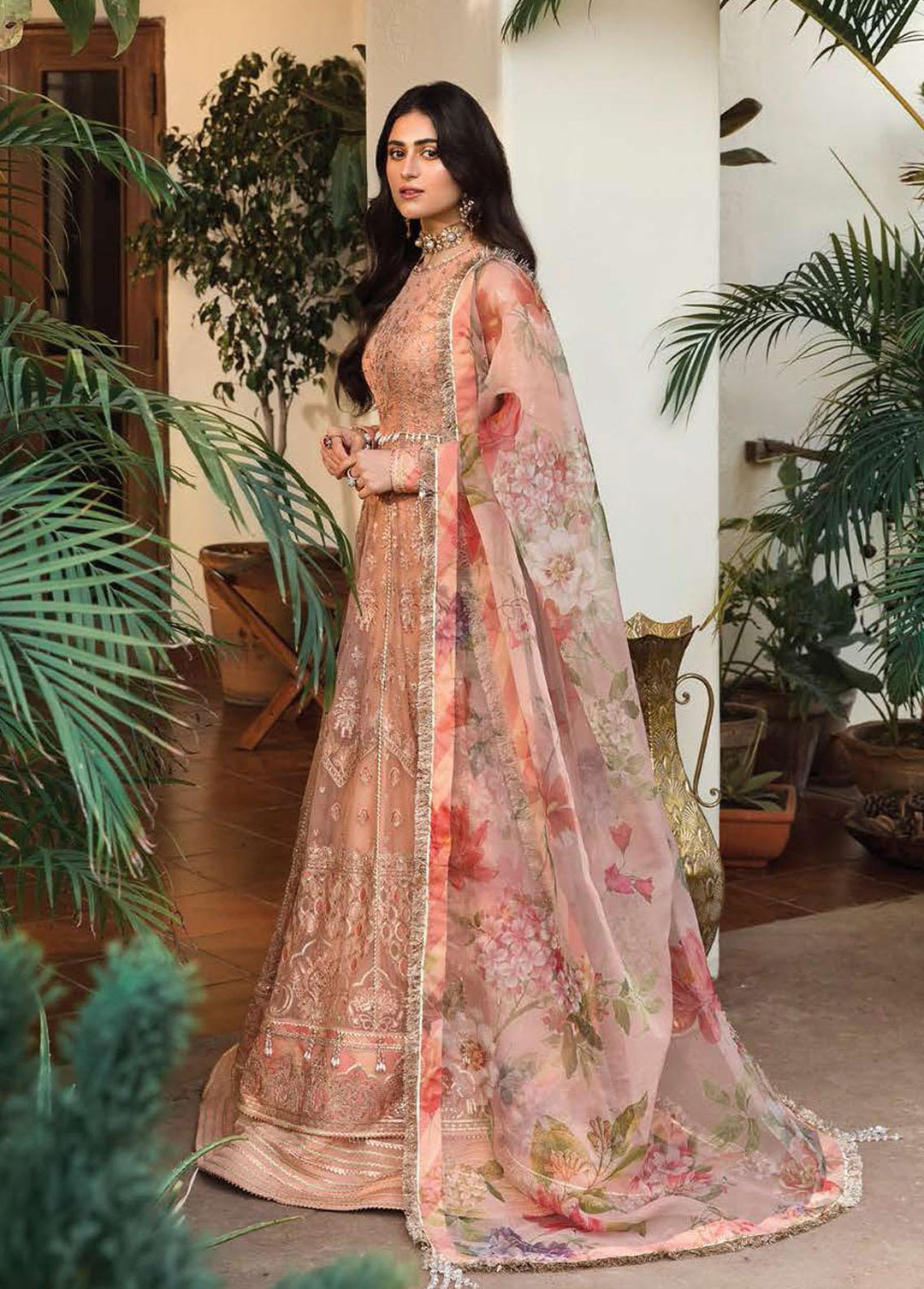 Mehrbano By Ayzel Embroidered Chiffon Suits Unstitched 3 Piece AAF23M AZ-V3-03 Elena - Luxury Collection