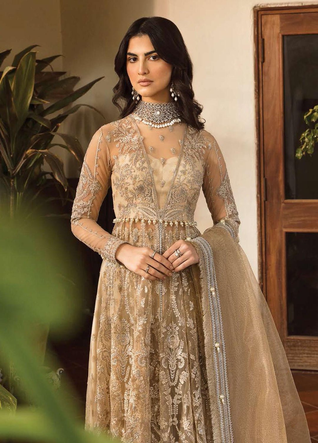 Mehrbano By Ayzel Embroidered Chiffon Suits Unstitched 3 Piece AAF23M AZ-V3-06 Ela - Luxury Collection