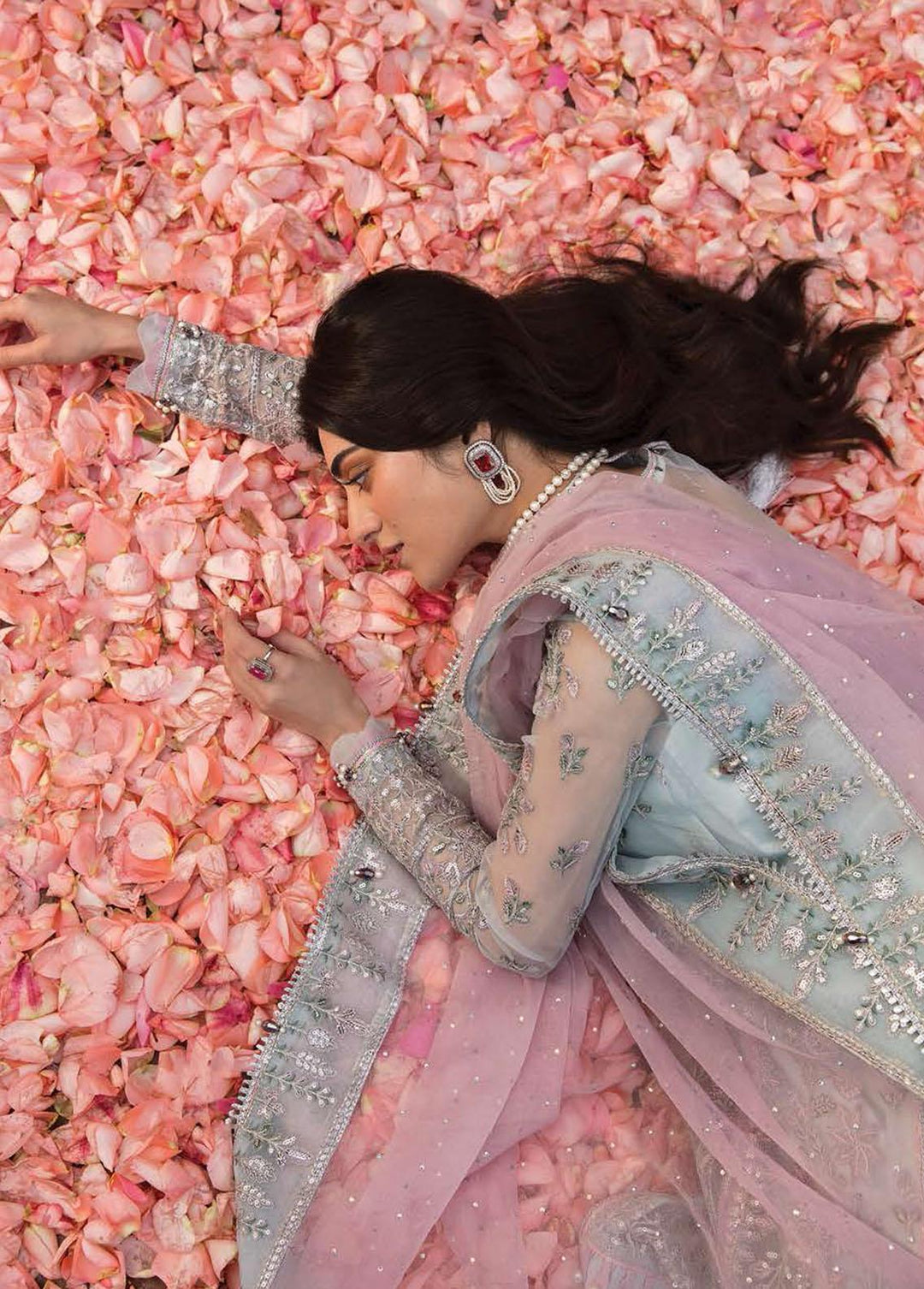 Mehrbano By Ayzel Embroidered Chiffon Suits Unstitched 3 Piece AAF23M AZ-V3-07 Ariana - Luxury Collection