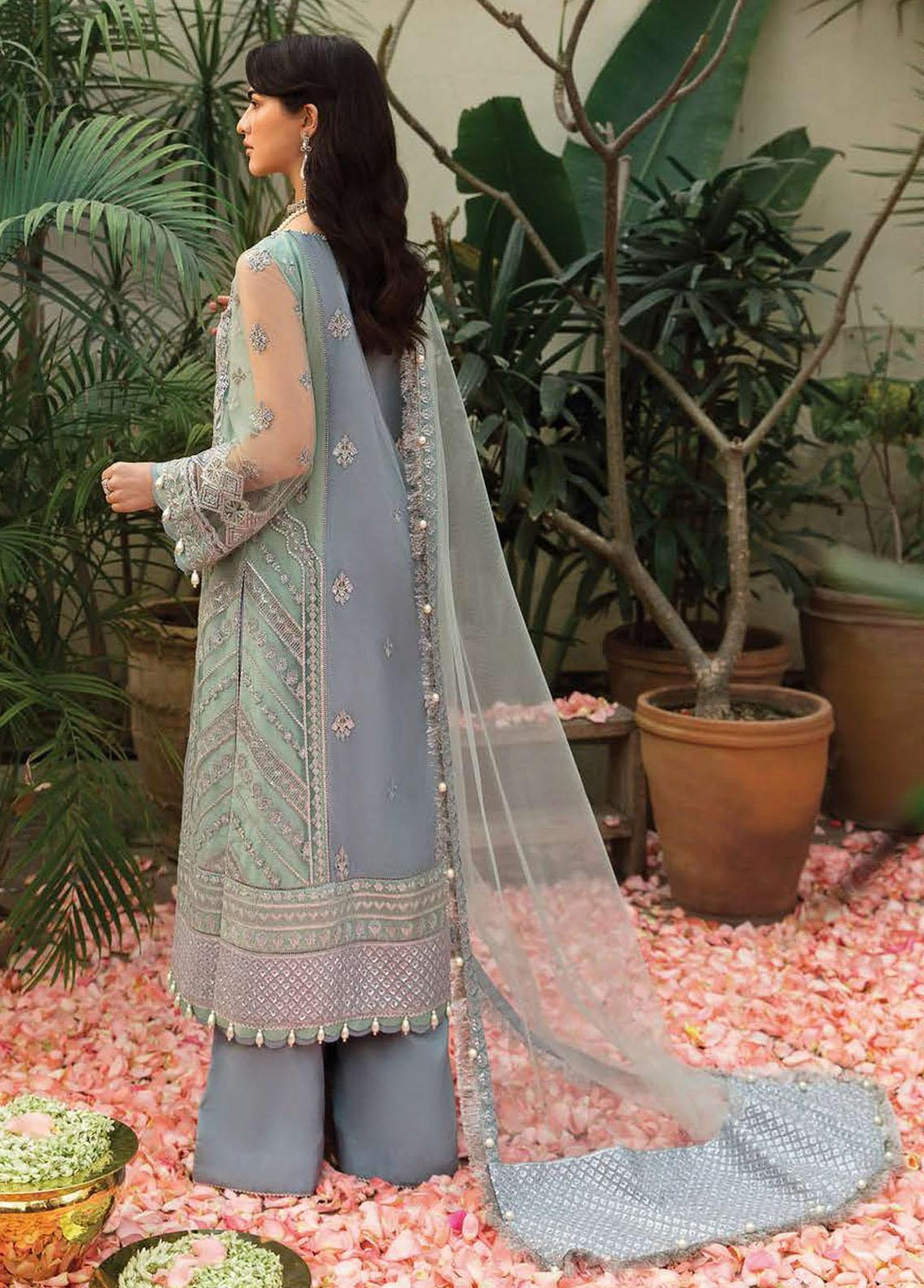 Mehrbano By Ayzel Embroidered Chiffon Suits Unstitched 3 Piece AAF23M AZ-V3-09 Celin - Luxury Collection