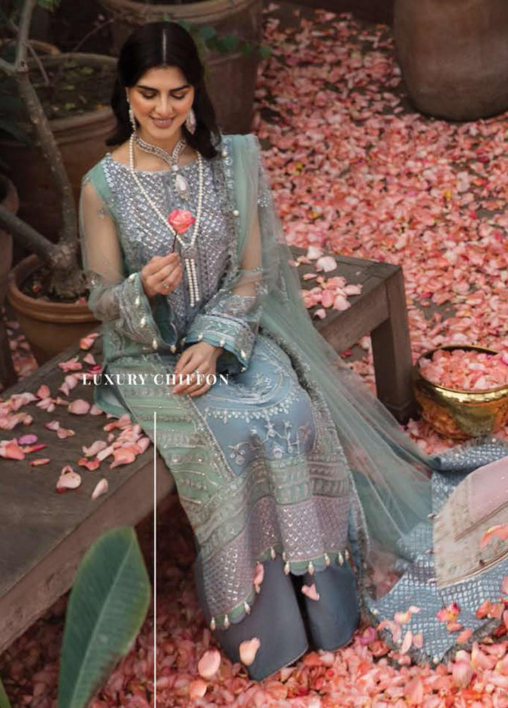 Mehrbano By Ayzel Embroidered Chiffon Suits Unstitched 3 Piece AAF23M AZ-V3-09 Celin - Luxury Collection