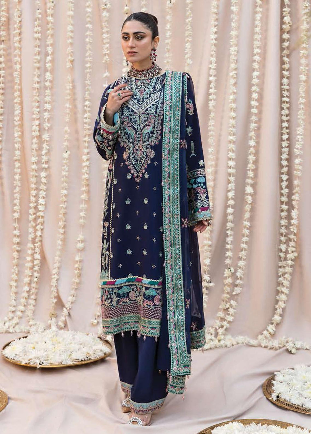 Mehrbano By Ayzel Embroidered Chiffon Suits Unstitched 3 Piece AAF23M AZ-V3-10 Annora - Luxury Collection