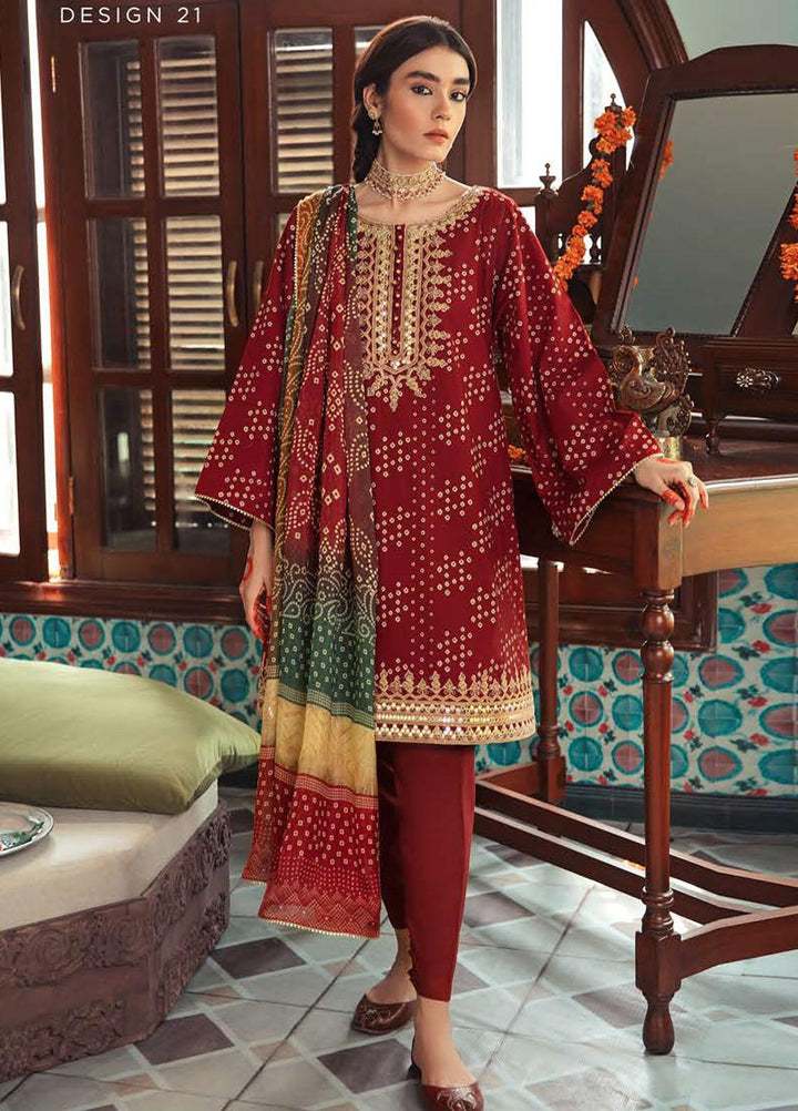 Mehrbano By Cross Stitch Embroidered Lawn Suits Unstitched 3 Piece CS22-ME2 D21 Majestic Blush - Eid Collection
