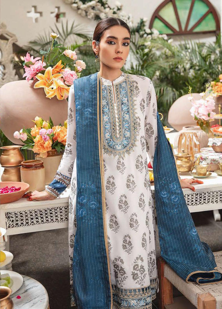 Mehrbano By Cross Stitch Embroidered Lawn Suits Unstitched 3 Piece CS22-ME2 D23 Nouveau Pristine - Eid Collection