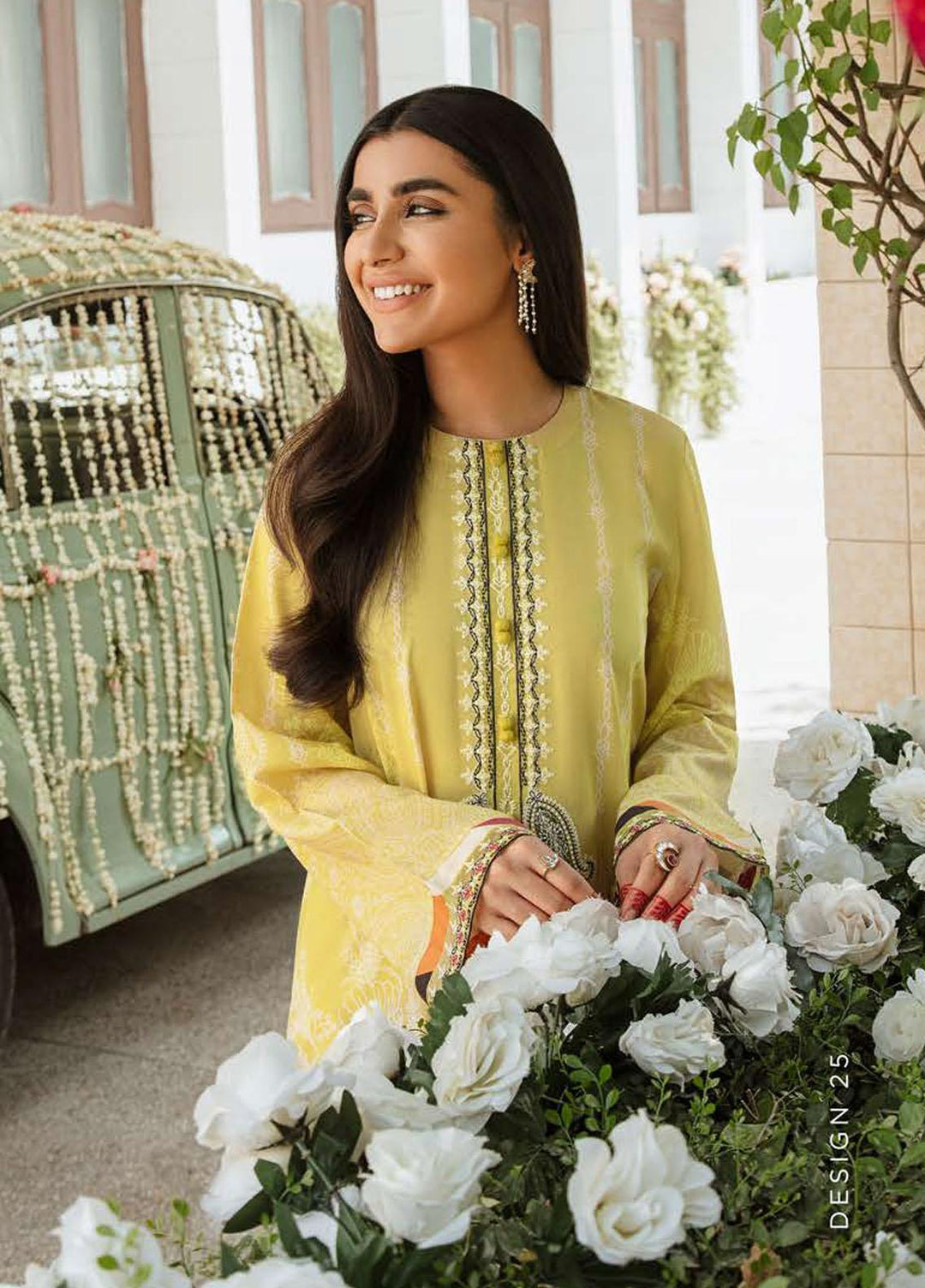 Mehrbano By Cross Stitch Embroidered Lawn Suits Unstitched 2 Piece CS22-ME2 D25 Olive Dream - Eid Collection