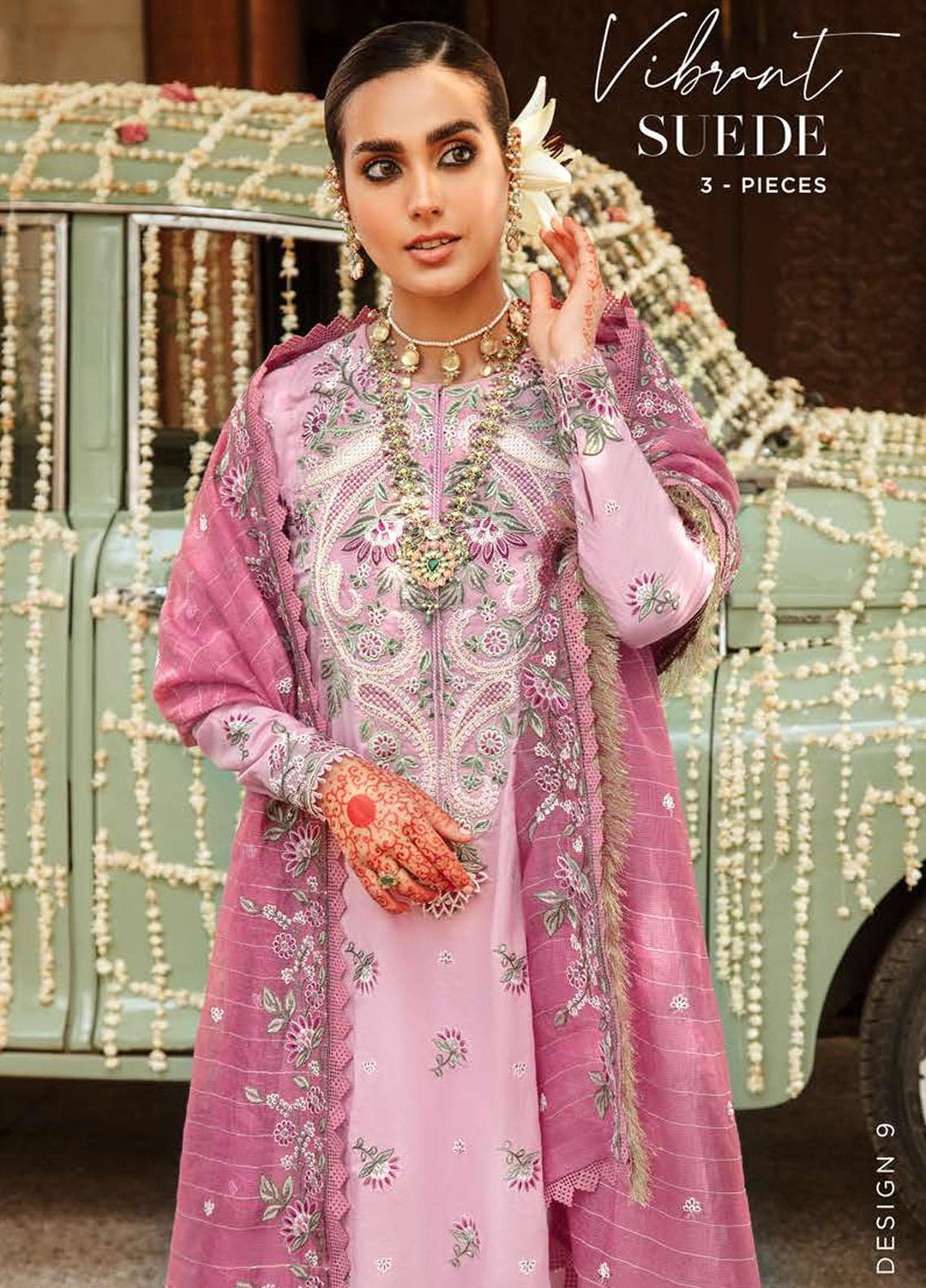 Mehrbano By Cross Stitch Embroidered Lawn Suits Unstitched 3 Piece CS22-ME2 D9 Vibrant Suede - Eid Collection