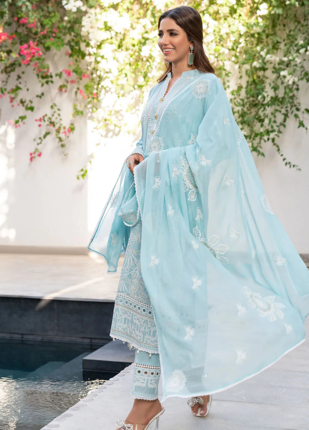 Mehro Maah By Addee Embroidered Lawn Suit Unstitched 3 Piece AD24M USA-1061 - Summer Collection