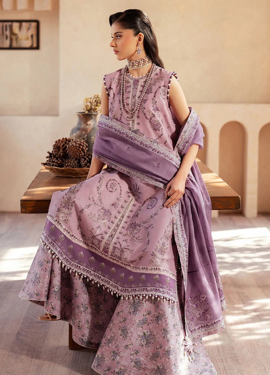 Mehroze by Bin Ilyas Embroidered Lawn Suit Unstitched 3 Piece BI25MS 93 A - Summer Collection