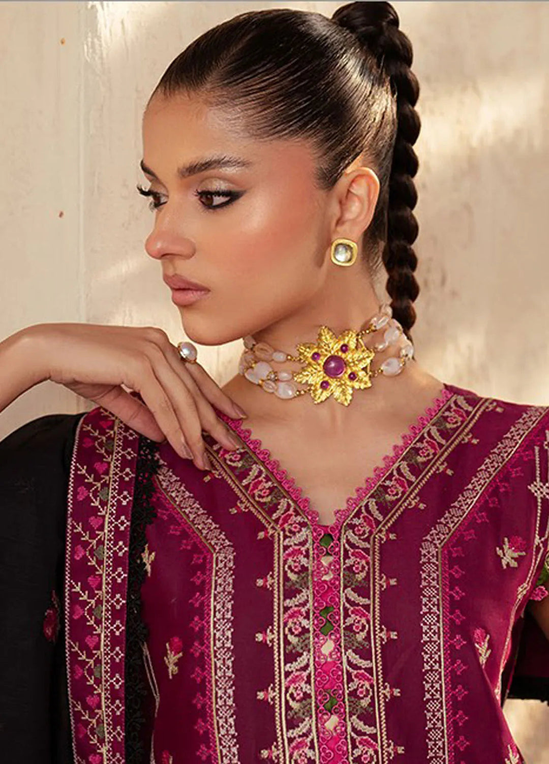 Mehroze by Bin Ilyas Embroidered Lawn Suit Unstitched 3 Piece BI25MS 95 A - Summer Collection