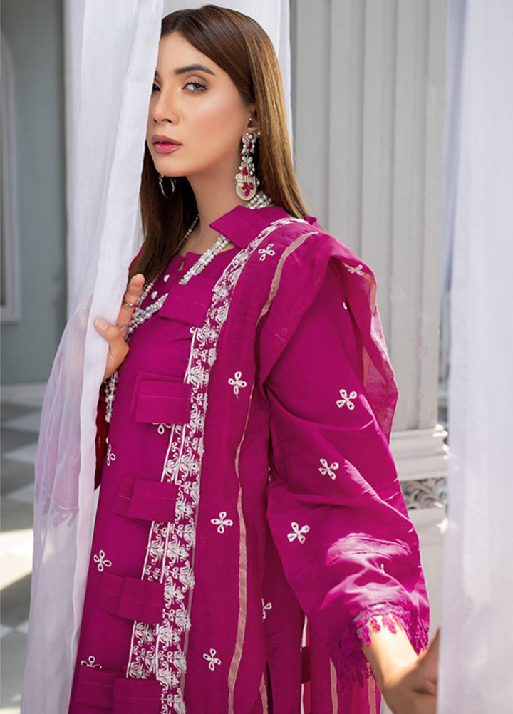 Mehru By Mahnur Embroidered Chikankari Lawn Suits Unstitched 3 Piece MN23MH D-01 - Eid Collection