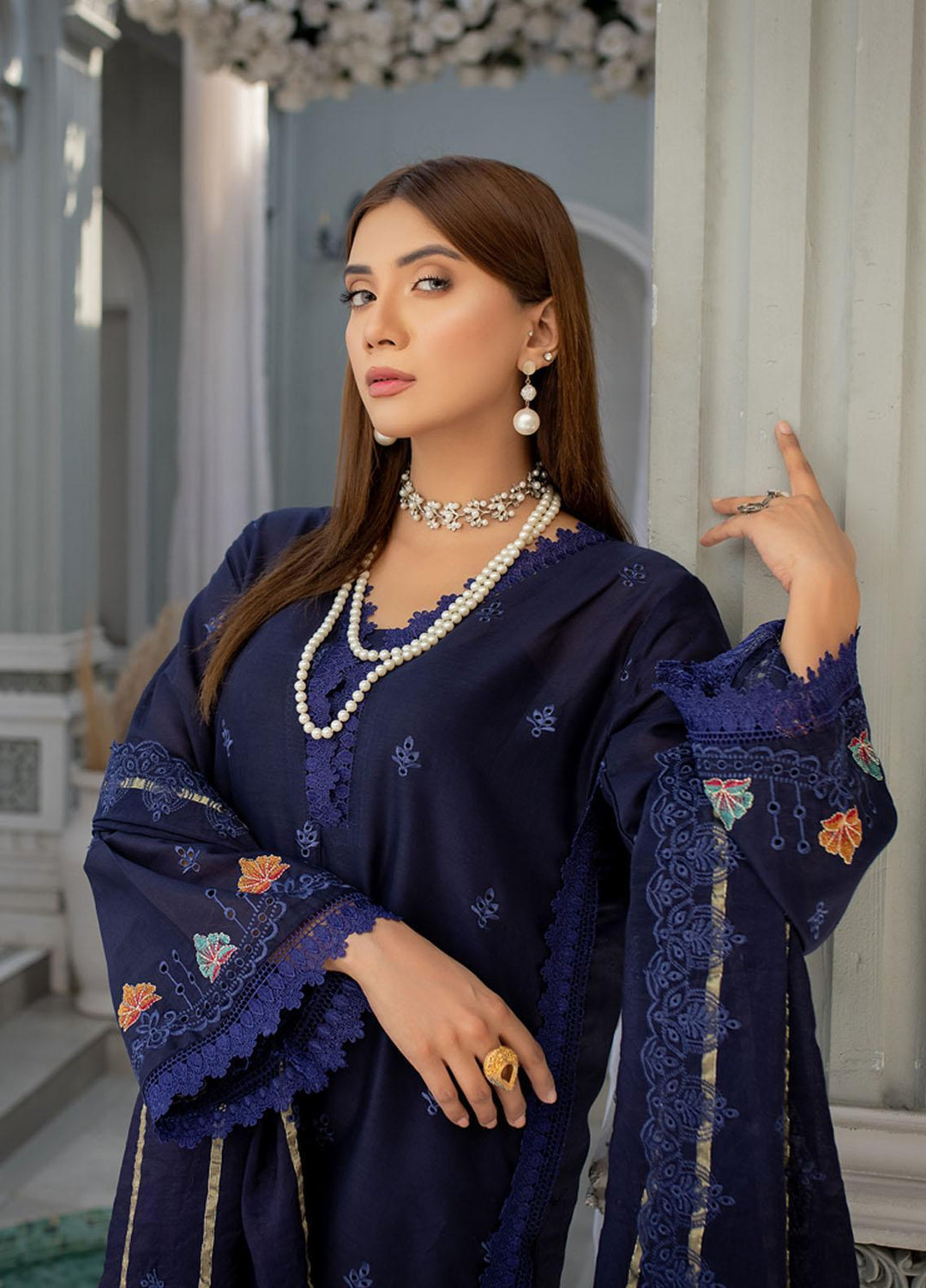 Mehru By Mahnur Embroidered Chikankari Lawn Suits Unstitched 3 Piece MN23MH D-03 - Eid Collection