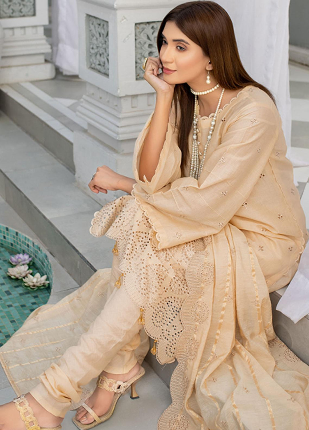 Mehru By Mahnur Embroidered Chikankari Lawn Suits Unstitched 3 Piece MN23MH D-04 - Eid Collection