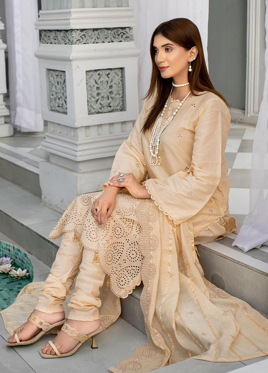 Mehru By Mahnur Embroidered Chikankari Lawn Suits Unstitched 3 Piece MN23MH D-04 - Eid Collection