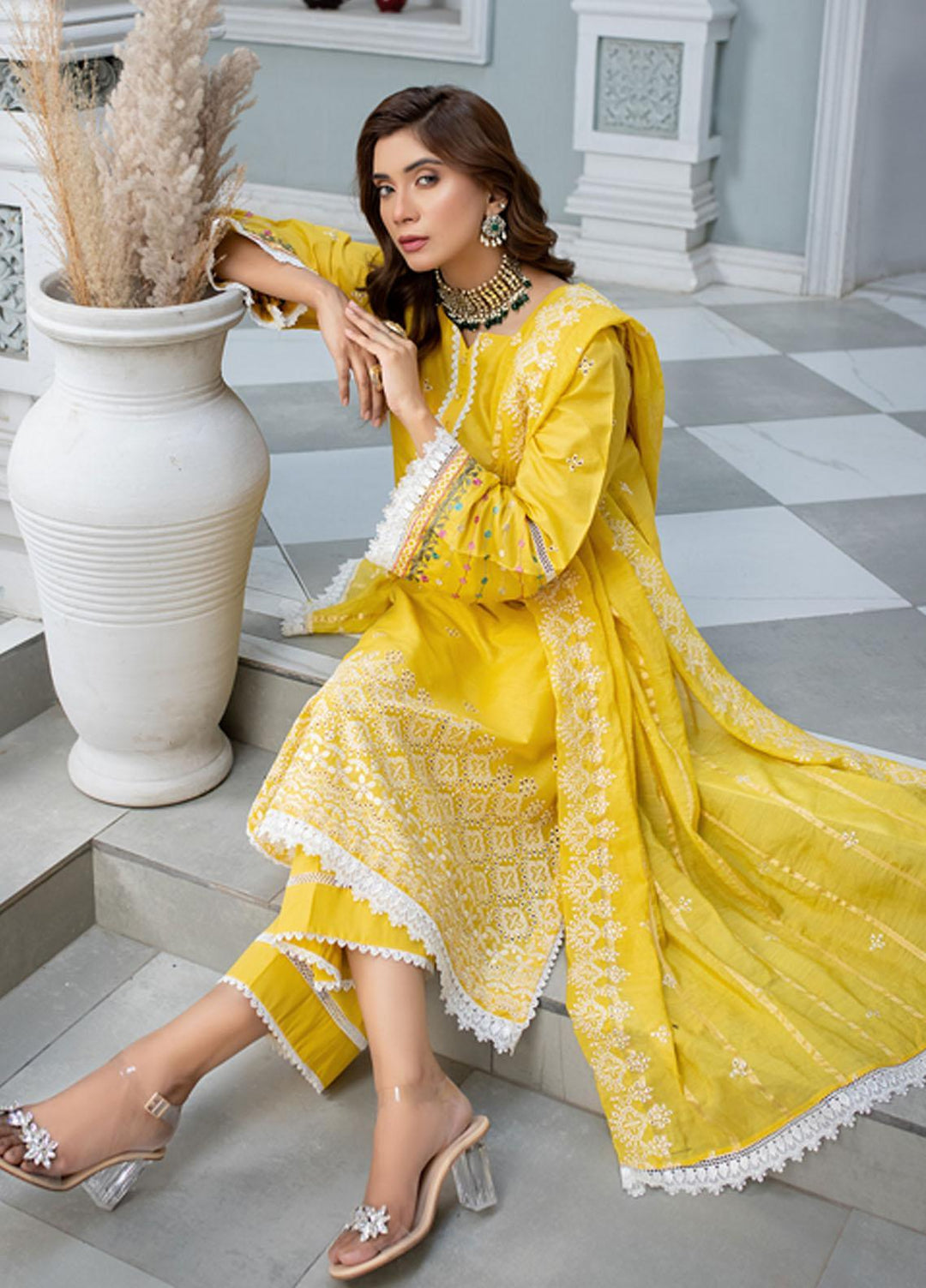 Mehru By Mahnur Embroidered Chikankari Lawn Suits Unstitched 3 Piece MN23MH D-05 - Eid Collection