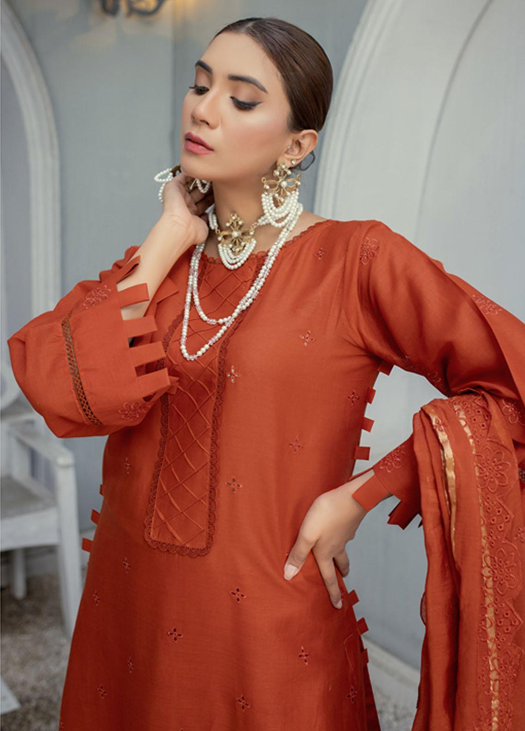 Mehru By Mahnur Embroidered Chikankari Lawn Suits Unstitched 3 Piece MN23MH D-11 - Eid Collection