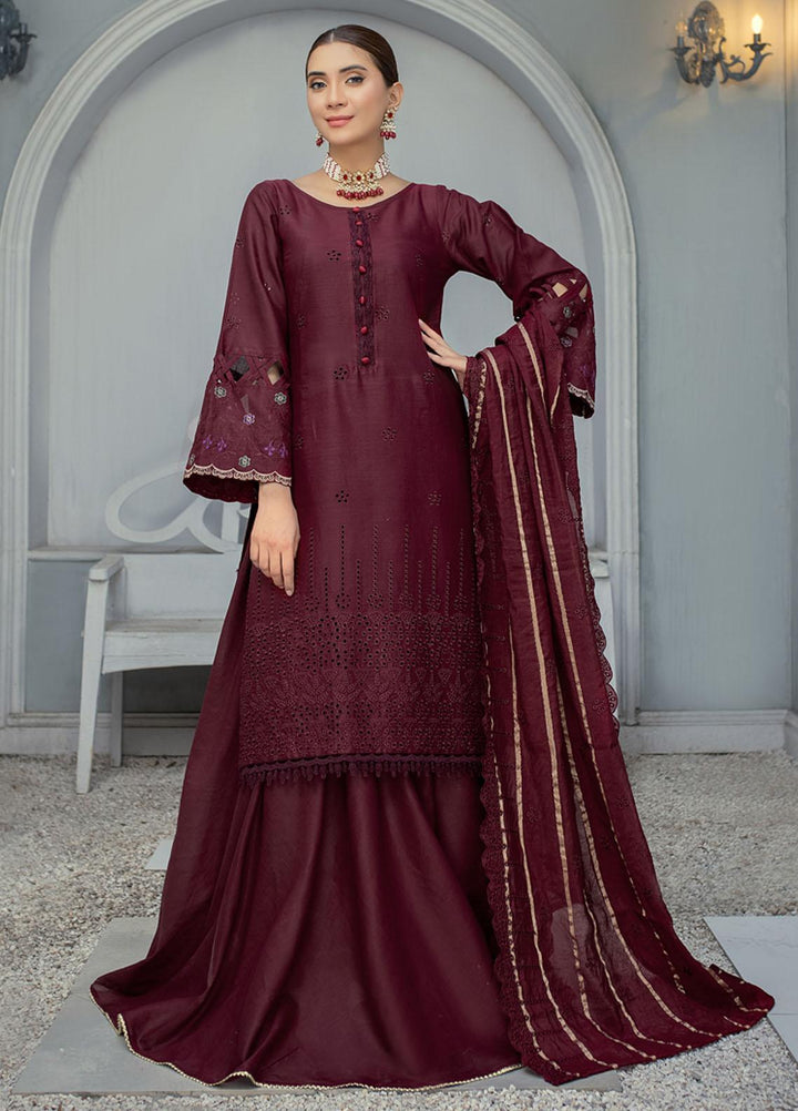 Mehru By Mahnur Embroidered Chikankari Lawn Suits Unstitched 3 Piece MN23MH D-12 - Eid Collection