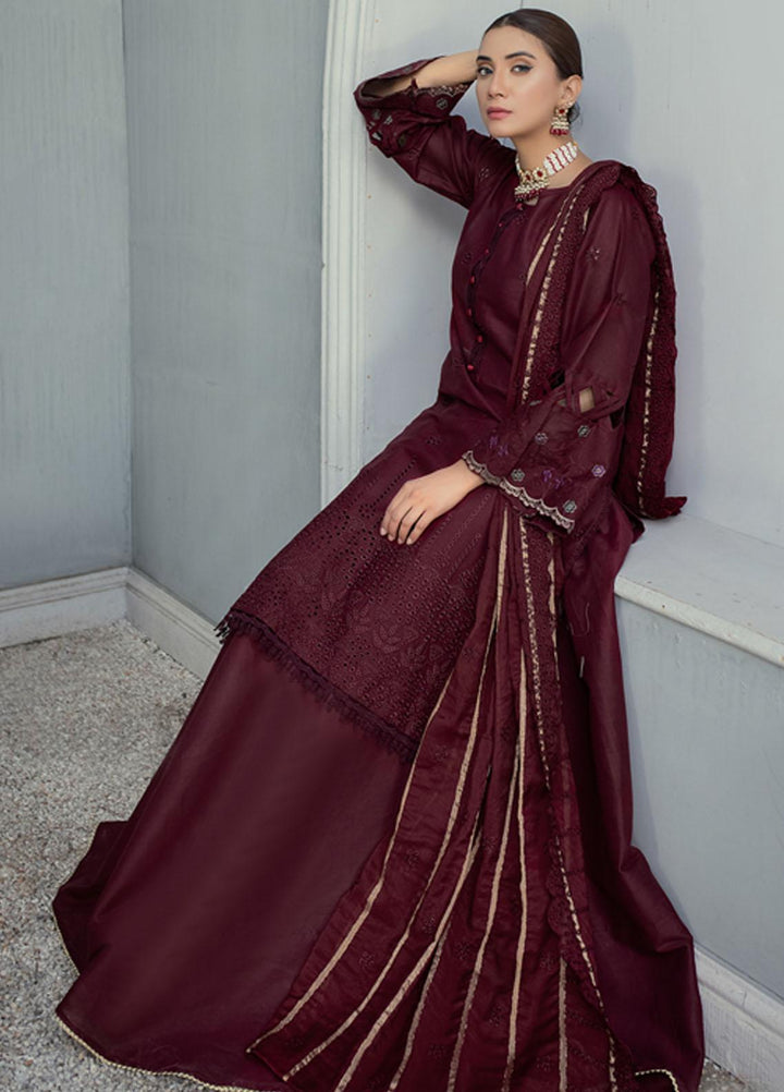 Mehru By Mahnur Embroidered Chikankari Lawn Suits Unstitched 3 Piece MN23MH D-12 - Eid Collection