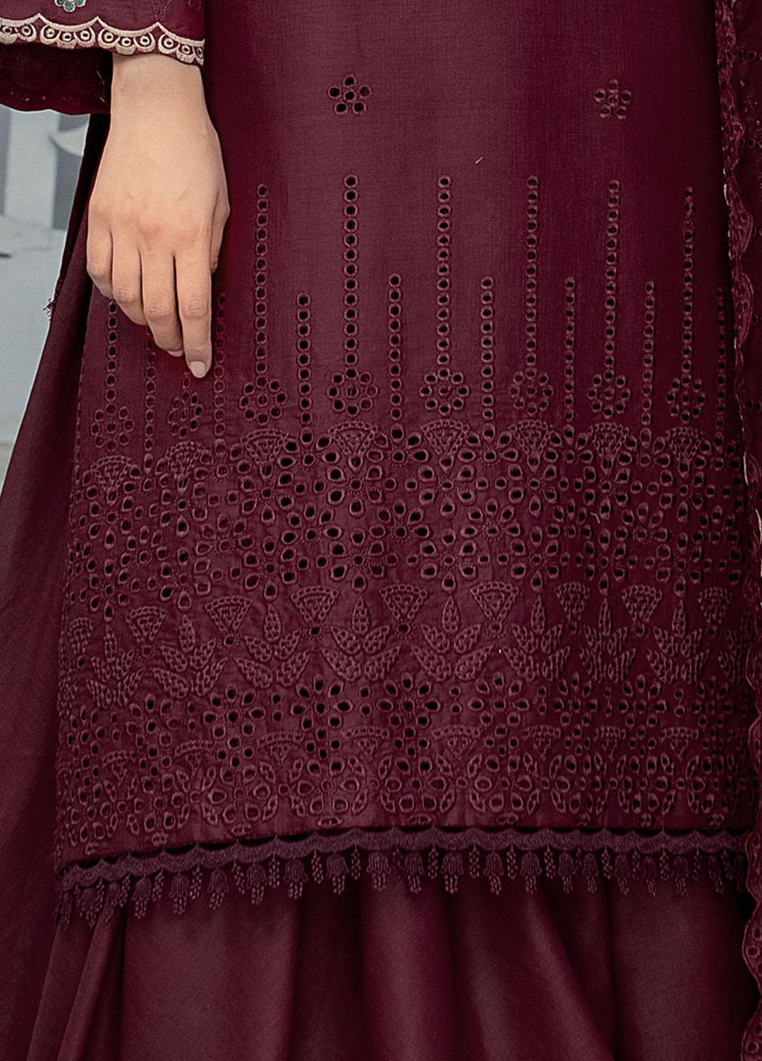 Mehru By Mahnur Embroidered Chikankari Lawn Suits Unstitched 3 Piece MN23MH D-12 - Eid Collection