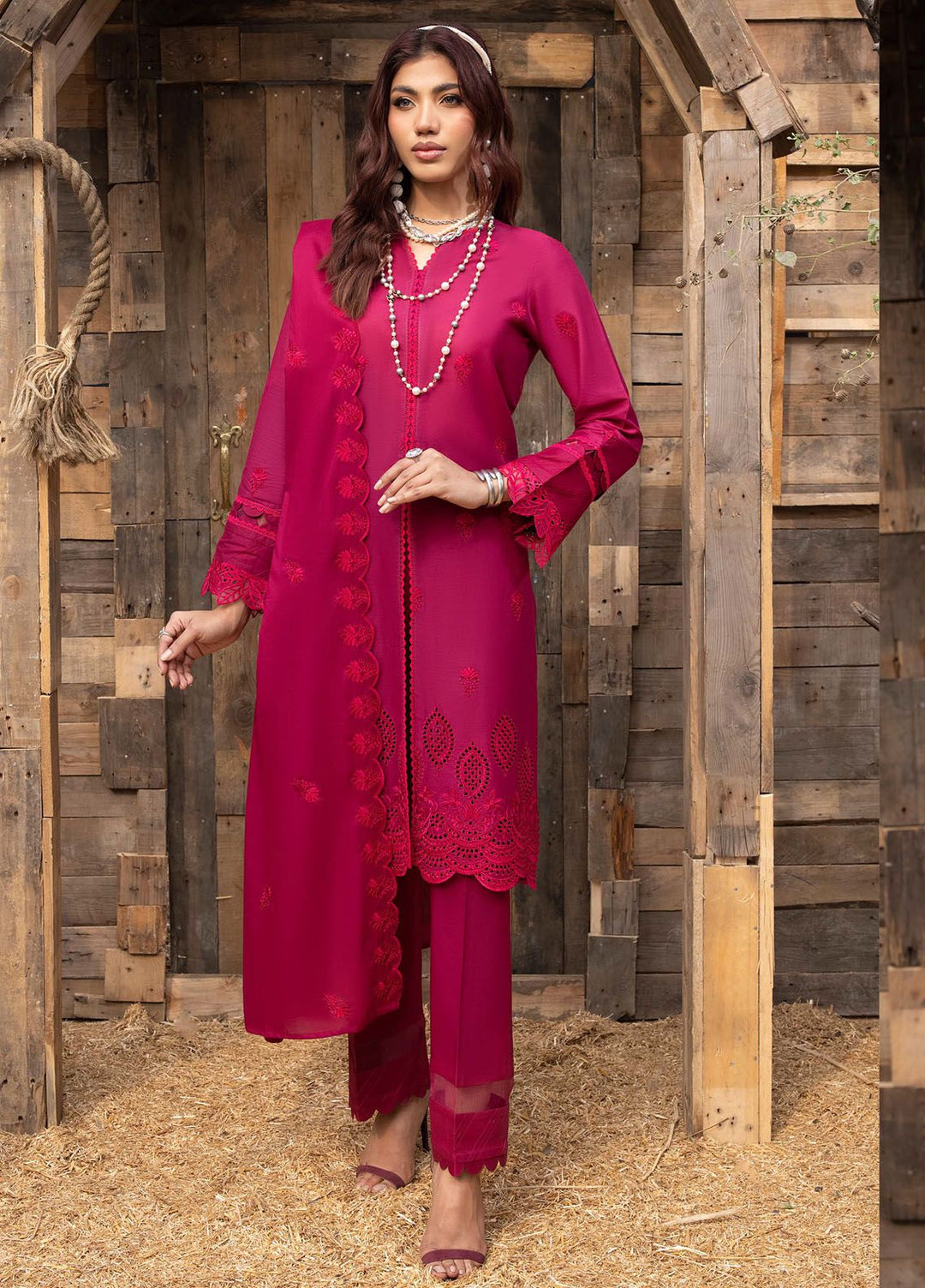 Mehru By Mahnur Embroidered Lawn Suits Unstitched 3 Piece MN24MR D-01 - Summer Collection