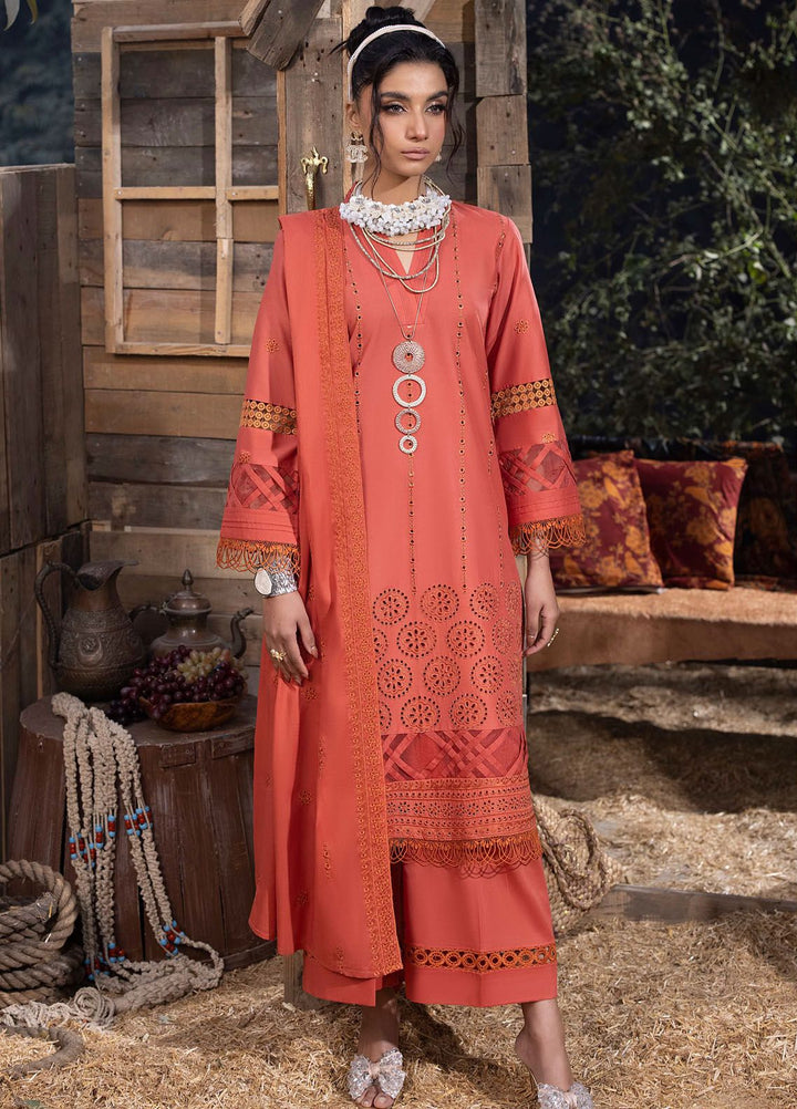 Mehru By Mahnur Embroidered Lawn Suits Unstitched 3 Piece MN24MR D-10 - Summer Collection