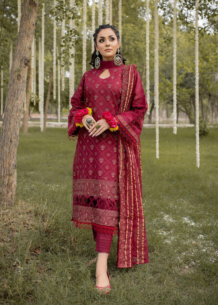 Mehru By Mahnur Embroidered Lawn Suits Unstitched 3 Piece MN23CK MEE-06 - Luxury Collection