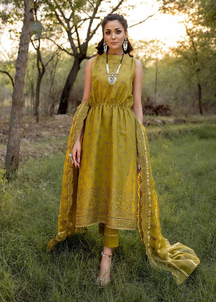 Mehru By Mahnur Embroidered Lawn Suits Unstitched 3 Piece MN23CK MEE-08 - Luxury Collection