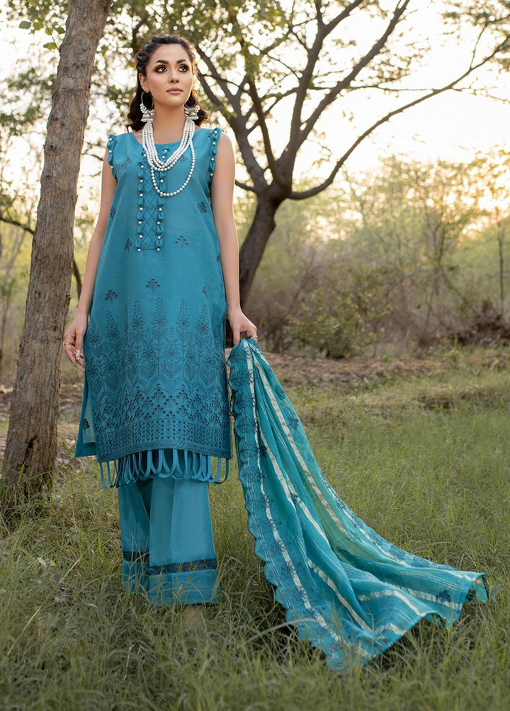 Mehru By Mahnur Embroidered Lawn Suits Unstitched 3 Piece MN23CK MEE-09 - Luxury Collection