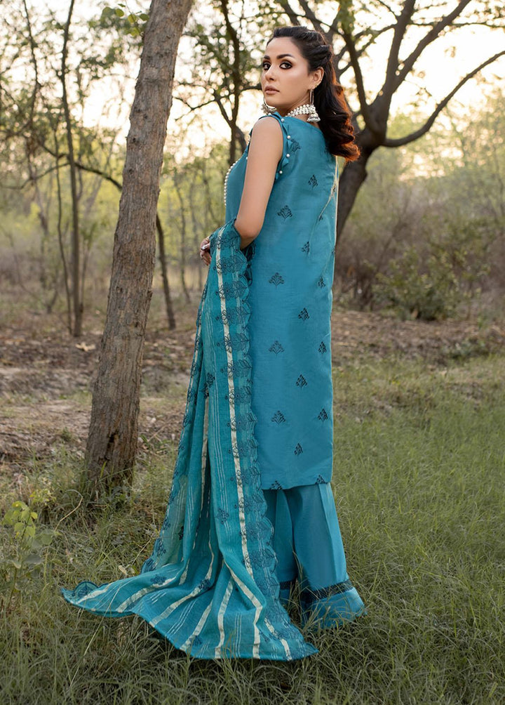 Mehru By Mahnur Embroidered Lawn Suits Unstitched 3 Piece MN23CK MEE-09 - Luxury Collection