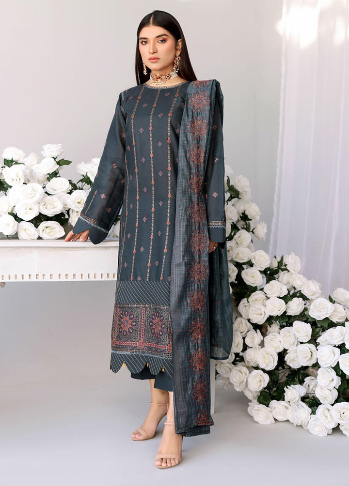 Mehru by Mahnur Embroidered Lawn Suits Unstitched 3 Piece MN23M 01 - Luxury Collection