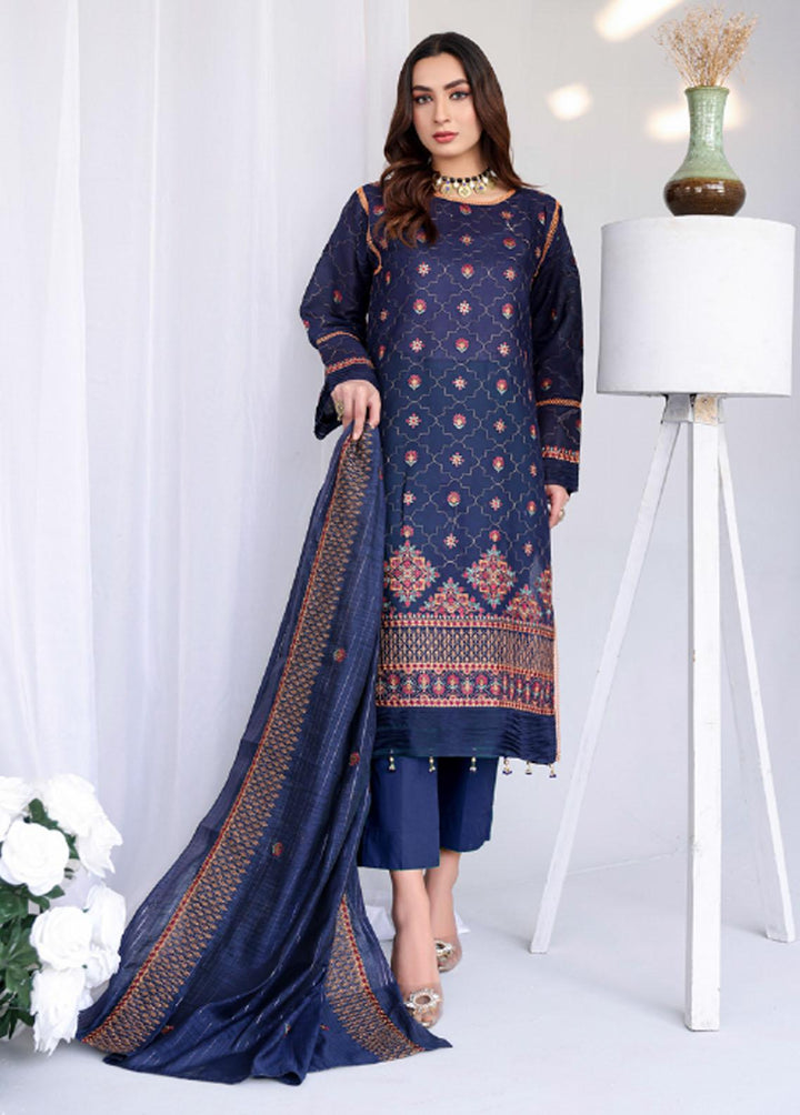 Mehru by Mahnur Embroidered Lawn Suits Unstitched 3 Piece MN23M 10 - Luxury Collection
