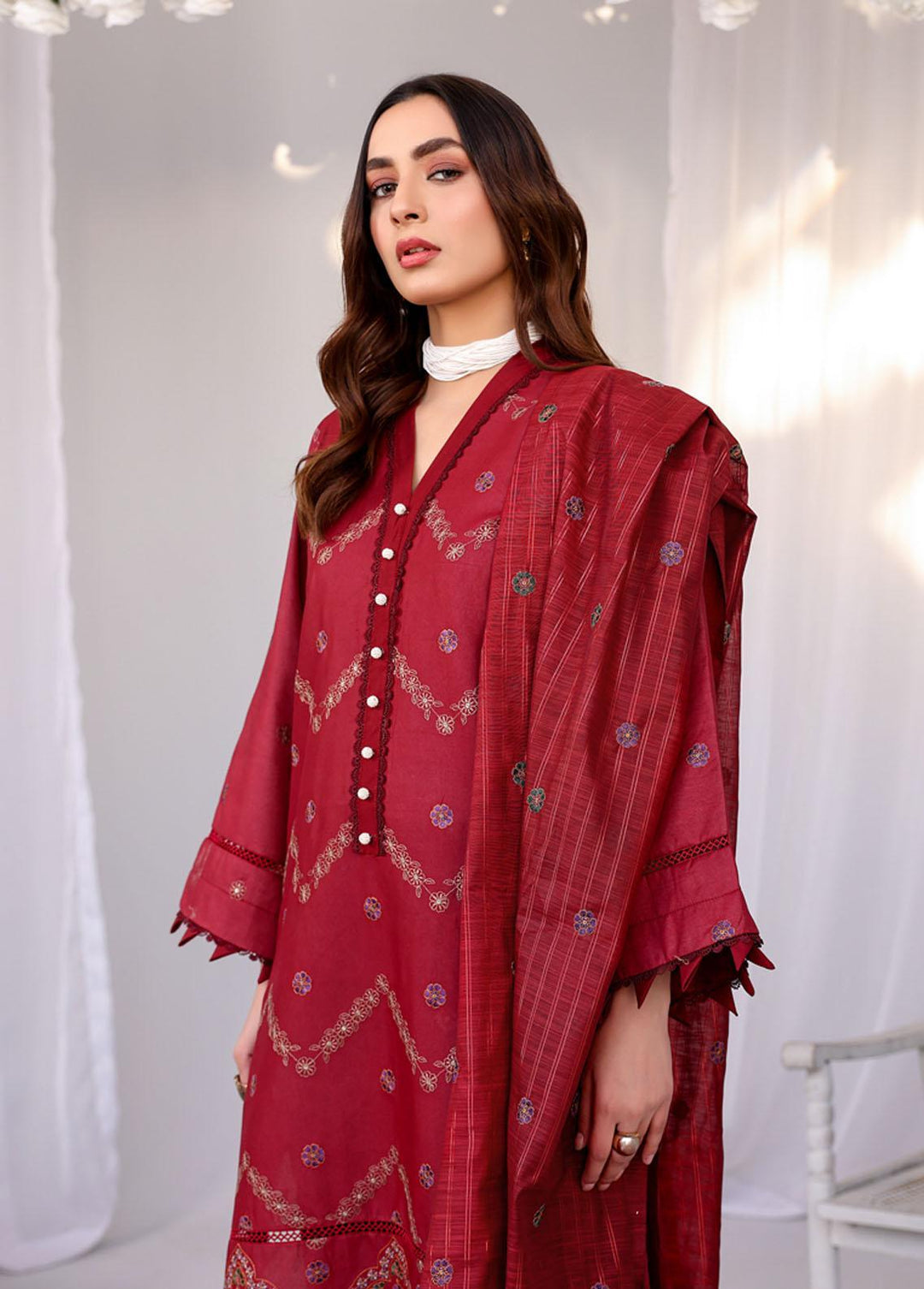 Mehru by Mahnur Embroidered Lawn Suits Unstitched 3 Piece MN23M 12 - Luxury Collection