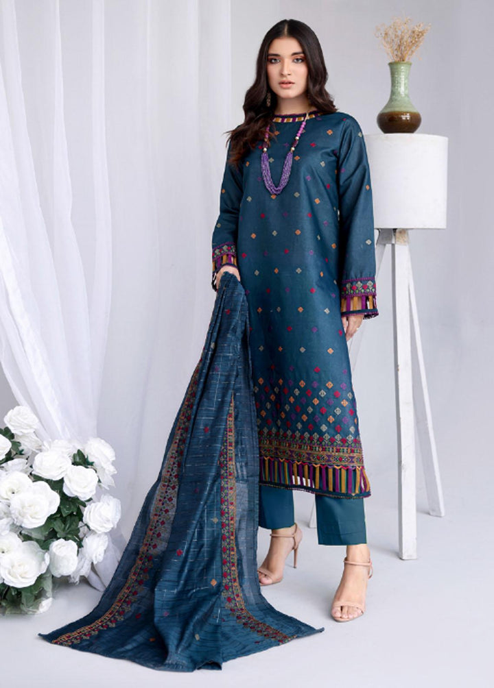 Mehru by Mahnur Embroidered Lawn Suits Unstitched 3 Piece MN23M 08 - Luxury Collection