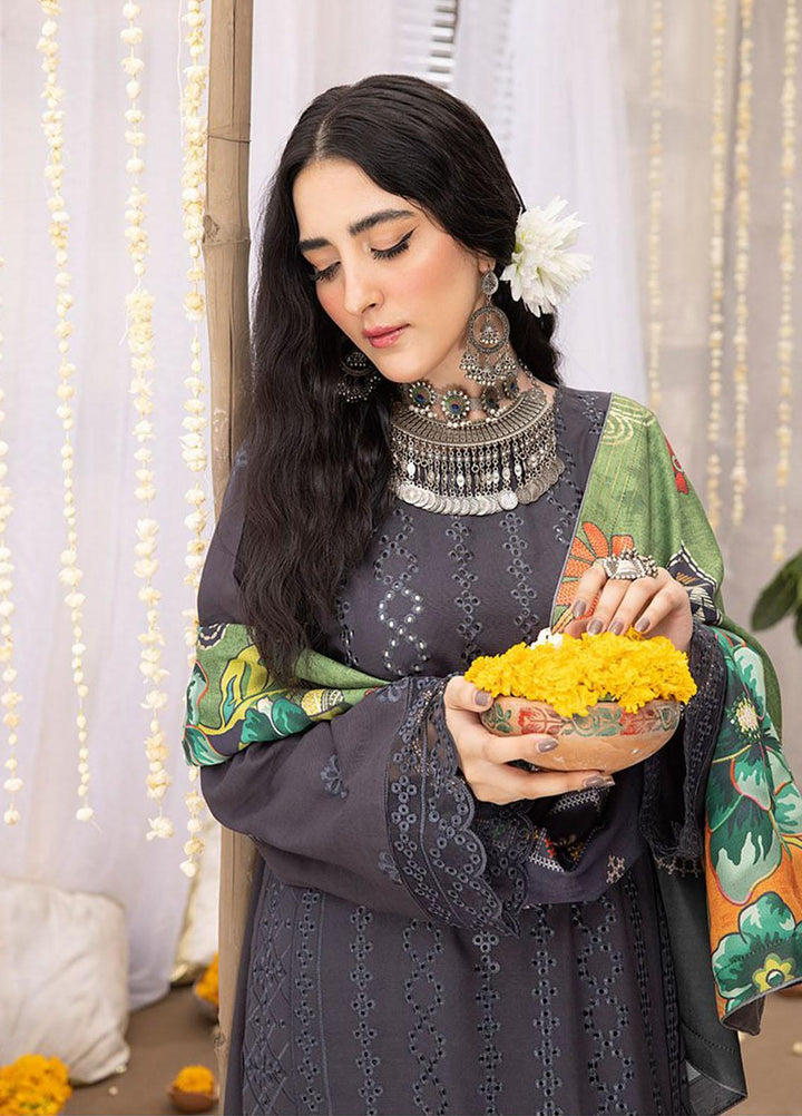 Mehru By Mahnur Embroidered Linen Suits Unstitched 3 Piece MN23MSL D-01 - Winter Collection