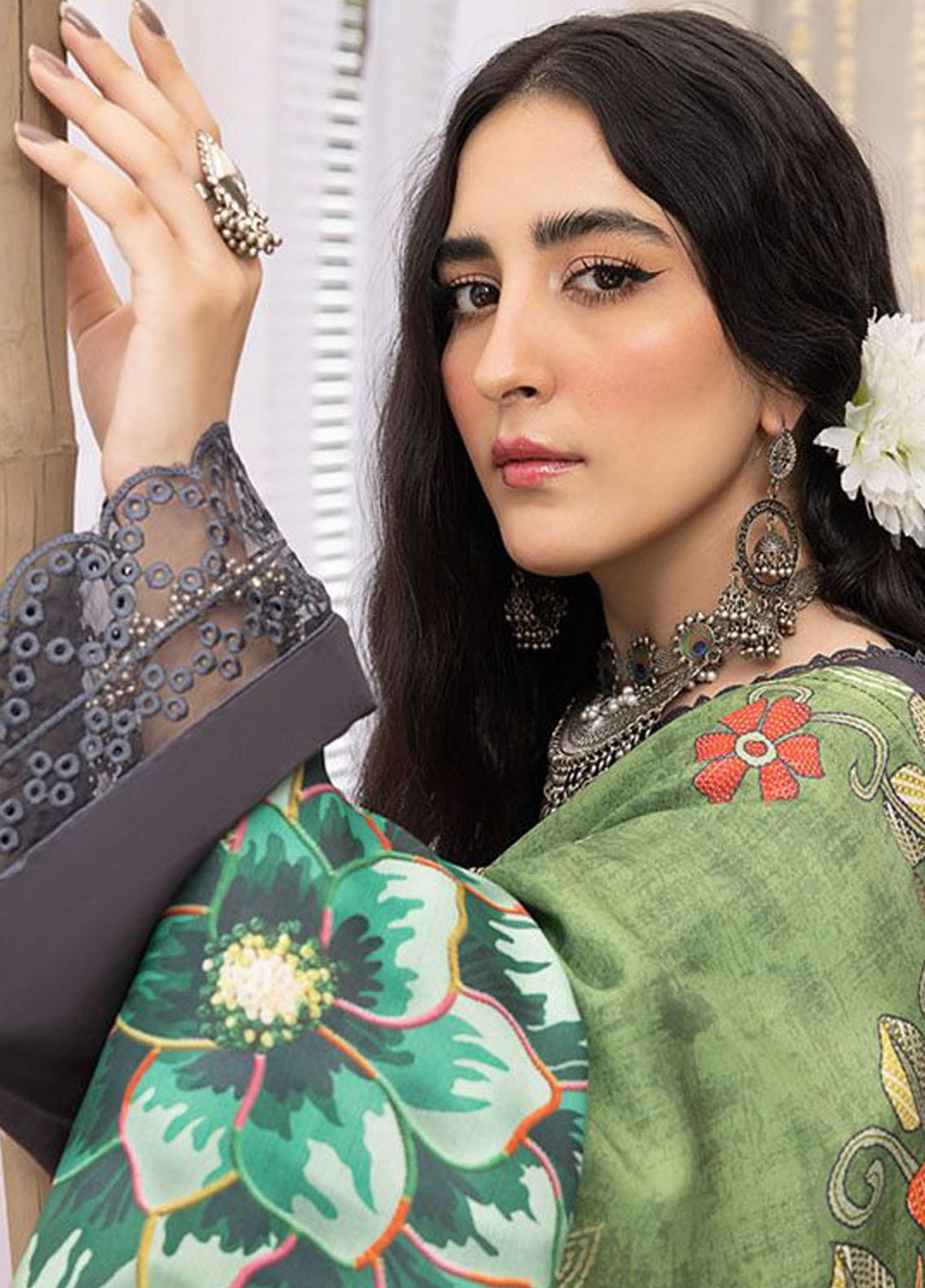 Mehru By Mahnur Embroidered Linen Suits Unstitched 3 Piece MN23MSL D-01 - Winter Collection