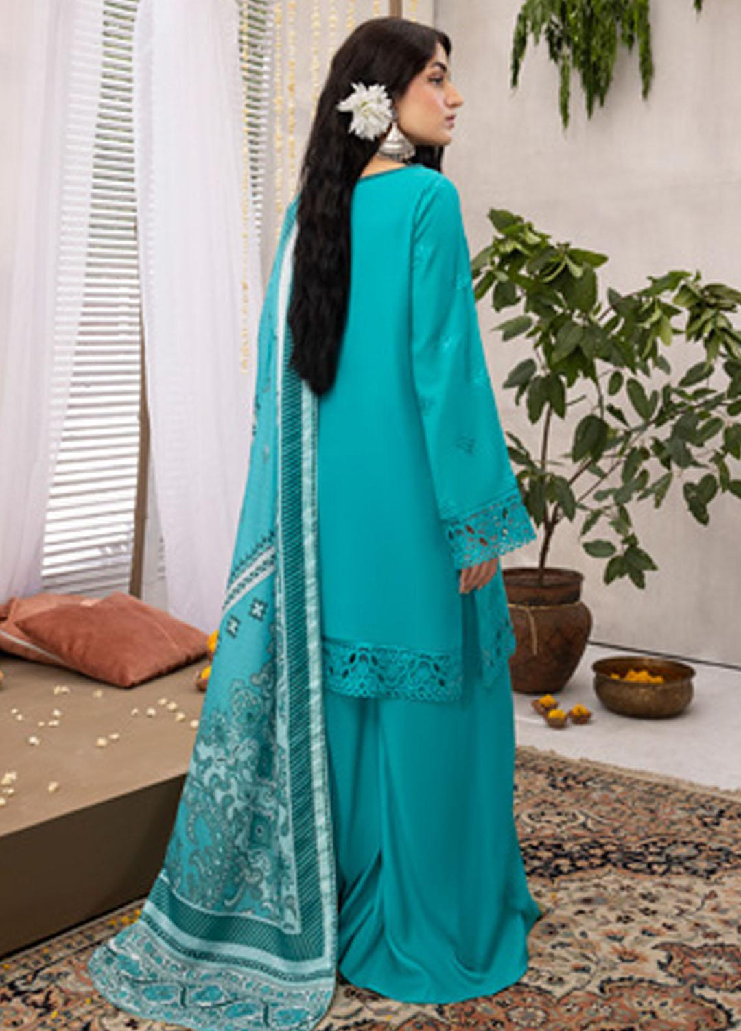 Mehru By Mahnur Embroidered Linen Suits Unstitched 3 Piece MN23MSL D-02 - Winter Collection