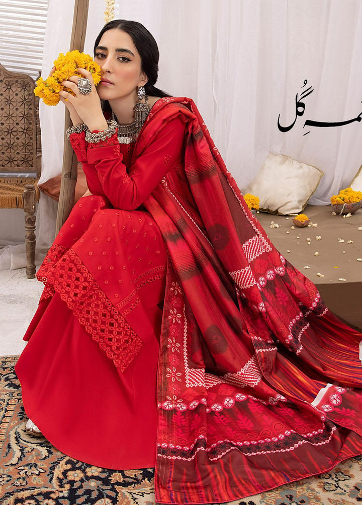 Mehru By Mahnur Embroidered Linen Suits Unstitched 3 Piece MN23MSL D-05 - Winter Collection