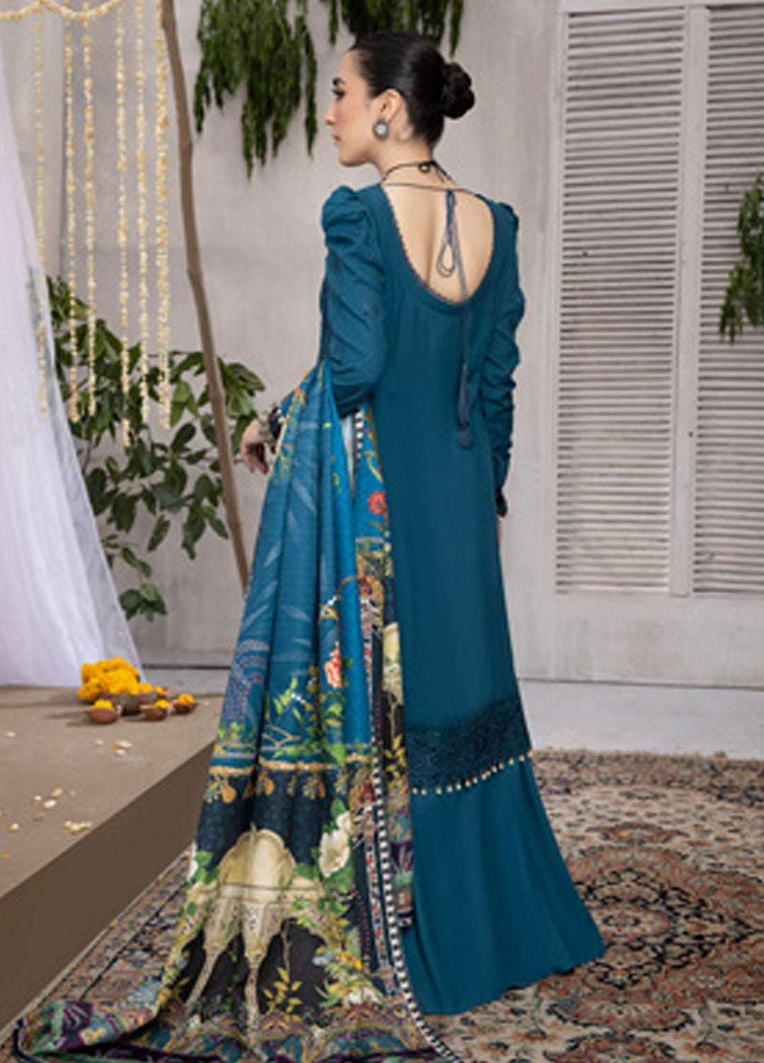 Mehru By Mahnur Embroidered Linen Suits Unstitched 3 Piece MN23MSL D-07 - Winter Collection