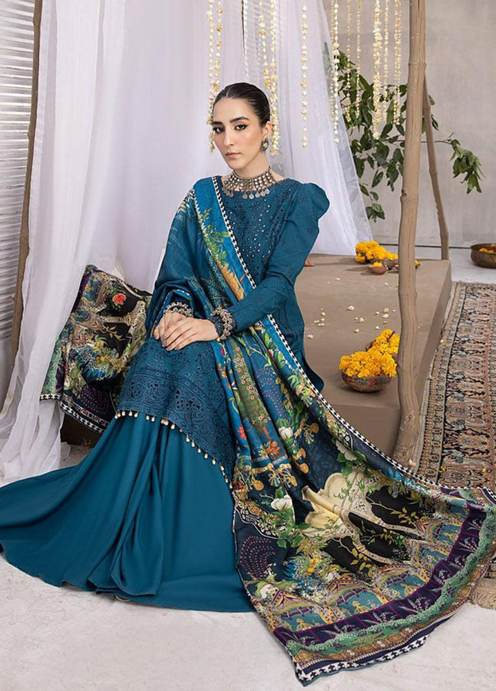 Mehru By Mahnur Embroidered Linen Suits Unstitched 3 Piece MN23MSL D-07 - Winter Collection