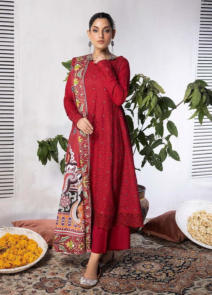 Mehru By Mahnur Embroidered Linen Suits Unstitched 3 Piece MN23MSL D-12 - Winter Collection