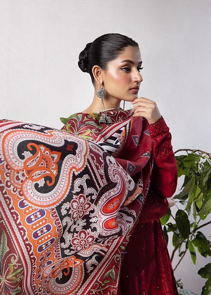 Mehru By Mahnur Embroidered Linen Suits Unstitched 3 Piece MN23MSL D-12 - Winter Collection