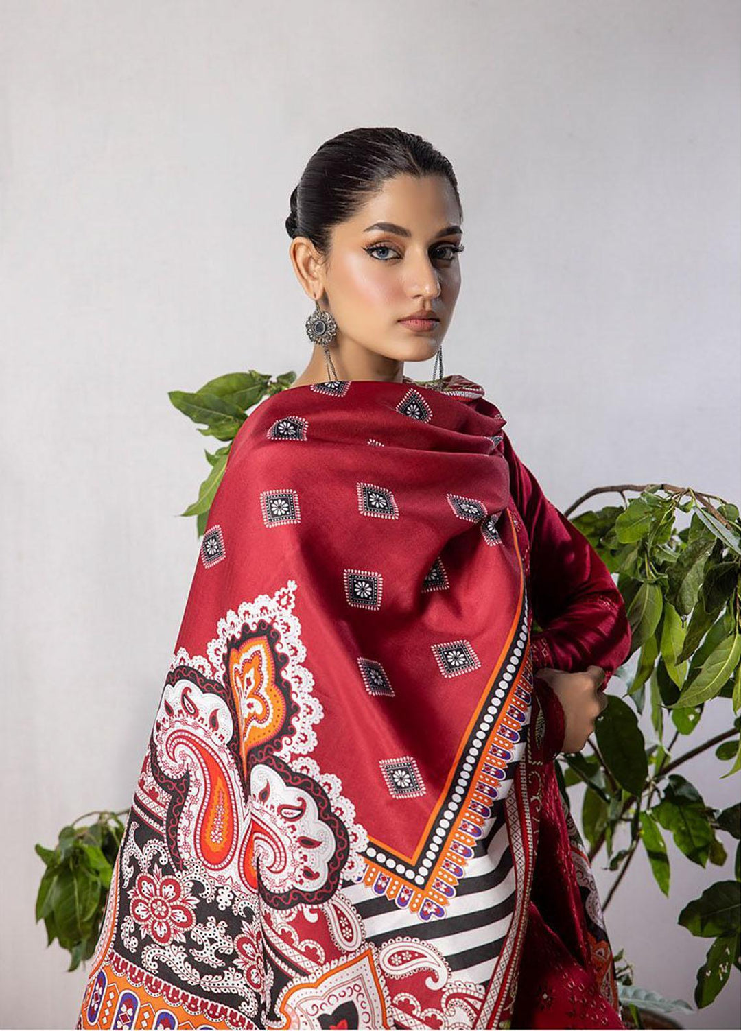 Mehru By Mahnur Embroidered Linen Suits Unstitched 3 Piece MN23MSL D-12 - Winter Collection