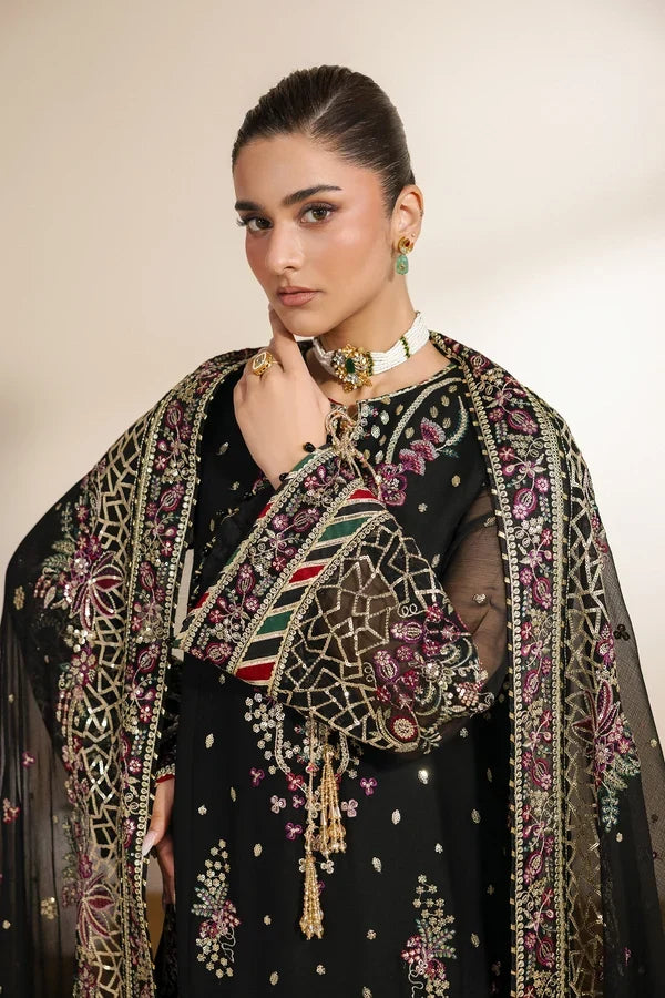 Meraki by Zarif Unstitched Embroidered Chiffon 3 Piece Suit ZR26UCM MEHSKI 02 - Festive Collection