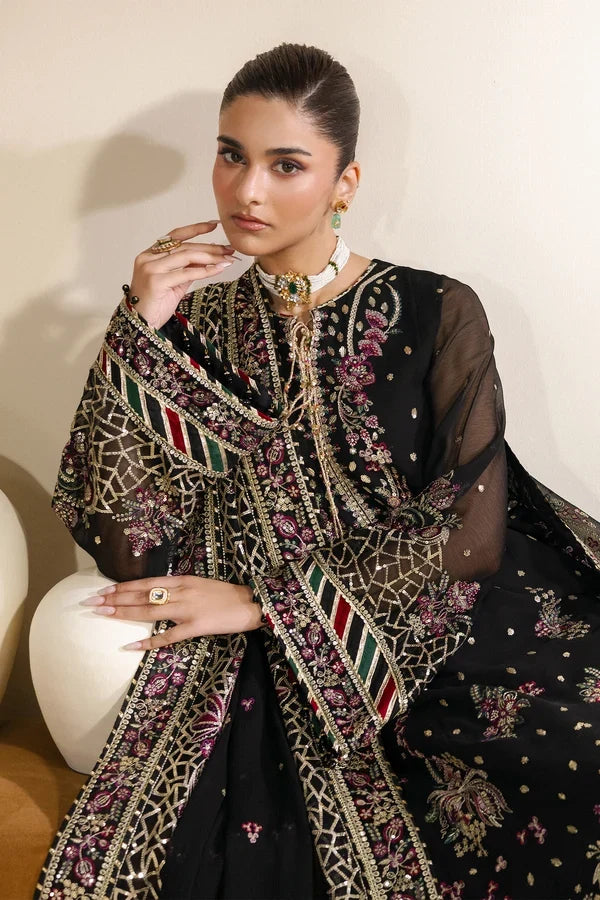 Meraki by Zarif Unstitched Embroidered Chiffon 3 Piece Suit ZR26UCM MEHSKI 02 - Festive Collection