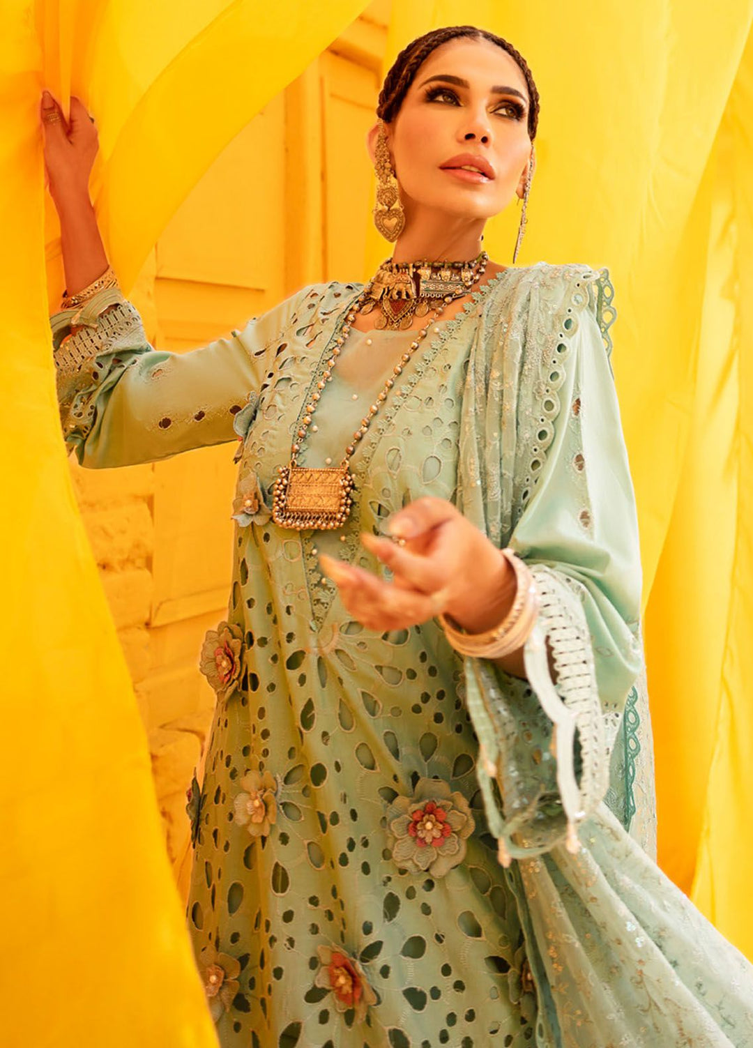 Mela by Nureh Embroidered Lawn Suit Unstitched 3 Piece NU24MF NDS-102 - Festive Summer Collection