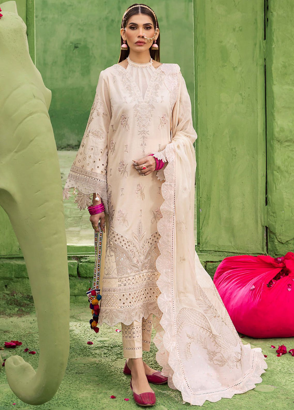 Mela by Nureh Embroidered Lawn Suit Unstitched 3 Piece NU24MF NDS-104 - Festive Summer Collection