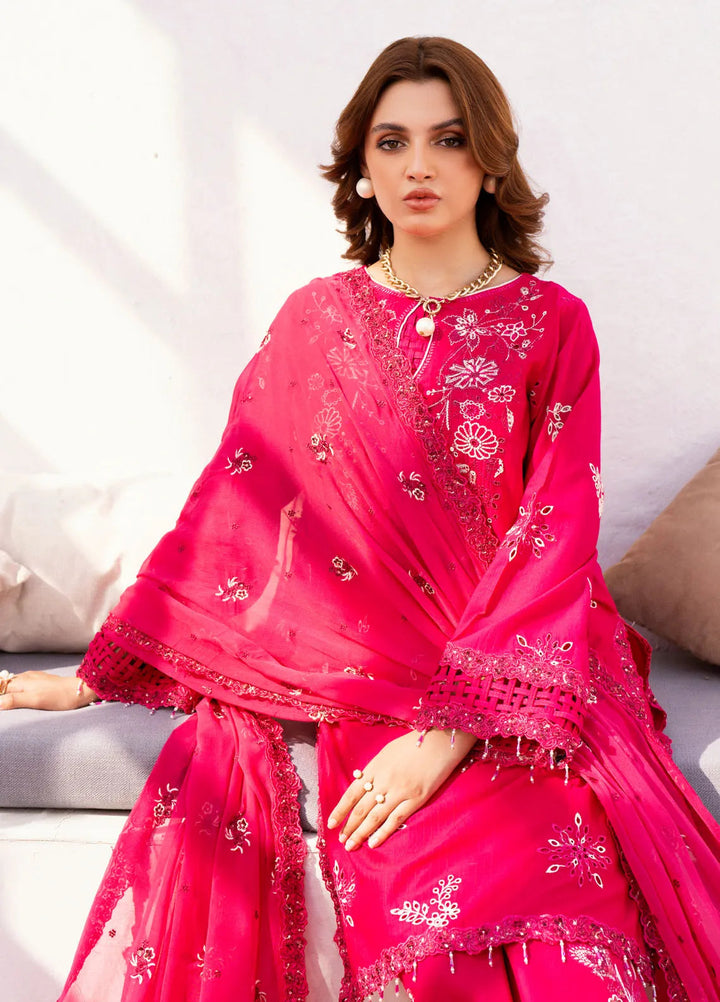 Mellisa By Emaan Adeel Embroidered Lawn Suit Unstitched 3 Piece EA24M ME-04 Ash - Summer Collection