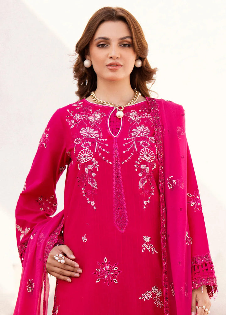 Mellisa By Emaan Adeel Embroidered Lawn Suit Unstitched 3 Piece EA24M ME-04 Ash - Summer Collection