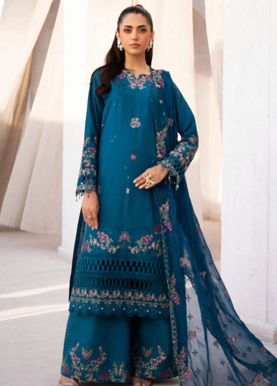 Mellisa By Emaan Adeel Embroidered Lawn Suit Unstitched 3 Piece EA24M ME-07 Roma - Summer Collection