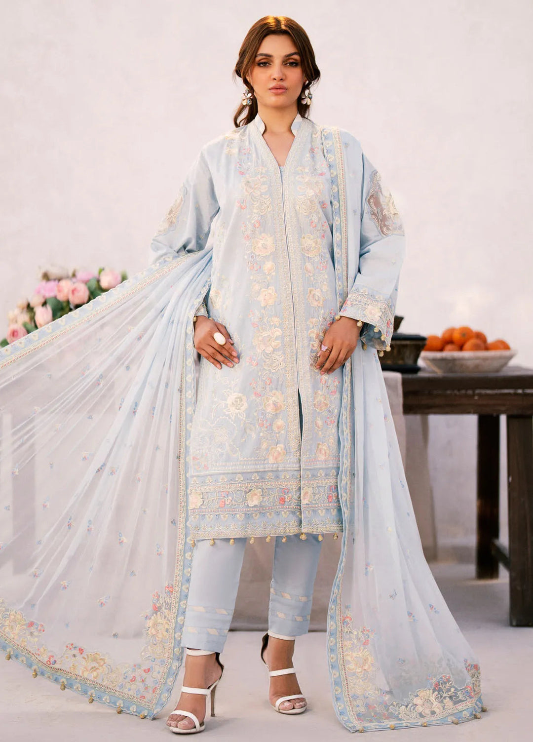 Mellisa By Emaan Adeel Embroidered Lawn Suit Unstitched 3 Piece EA24M ME-08 Dora - Summer Collection